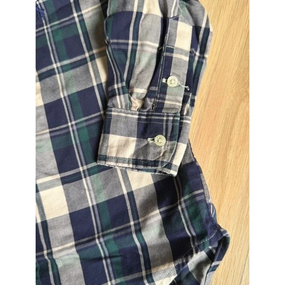 Ralph Lauren boys fall navy plaid shirt size 3 3T